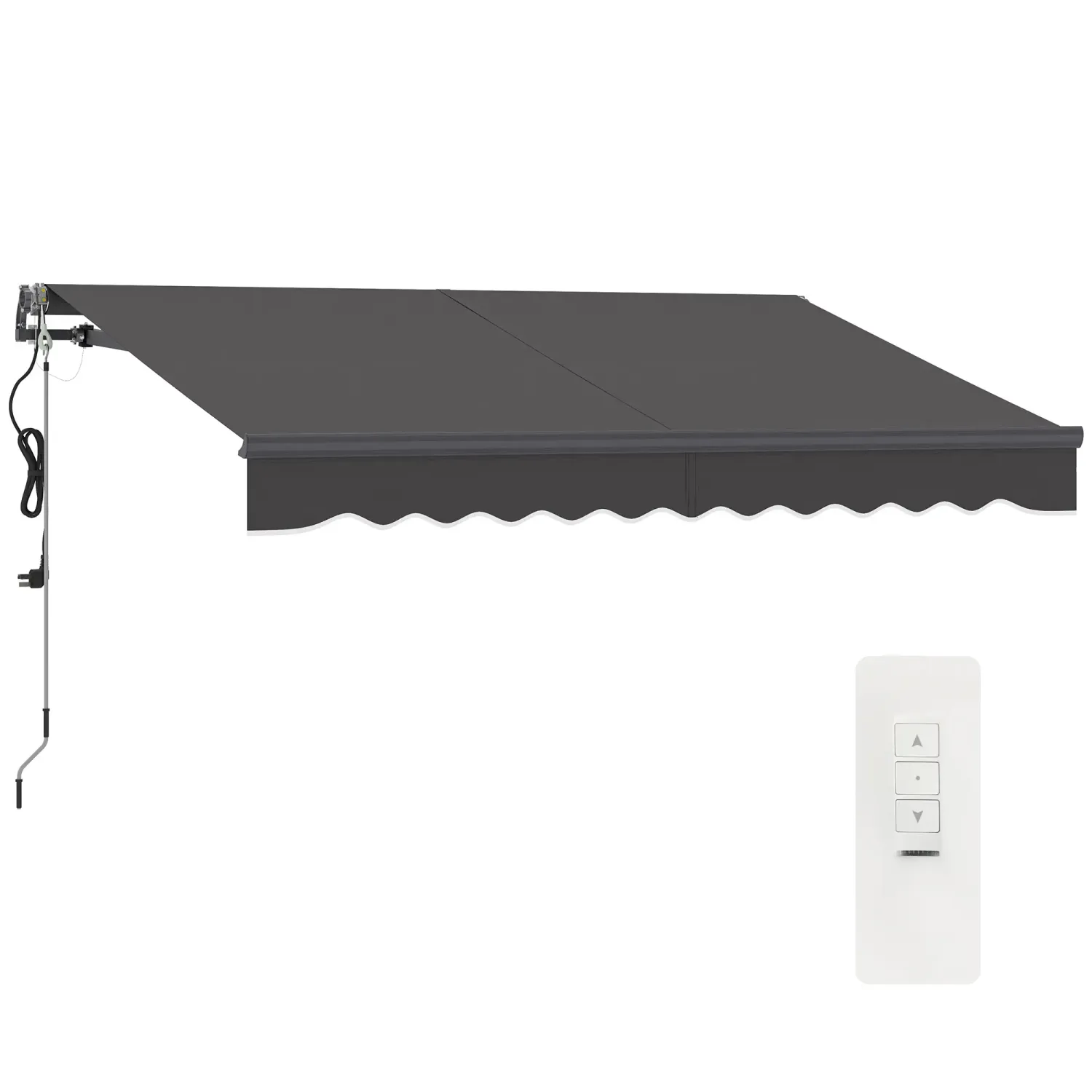 Sonnenstore Markise, 300 cm, Dunkelgrau, elektrisch und höhenverstellbar