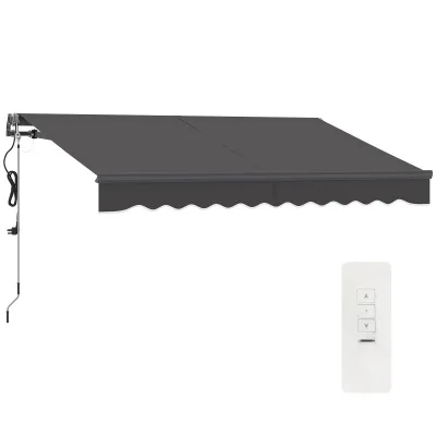 Sonnenstore Markise, 300 cm, Dunkelgrau, elektrisch und höhenverstellbar