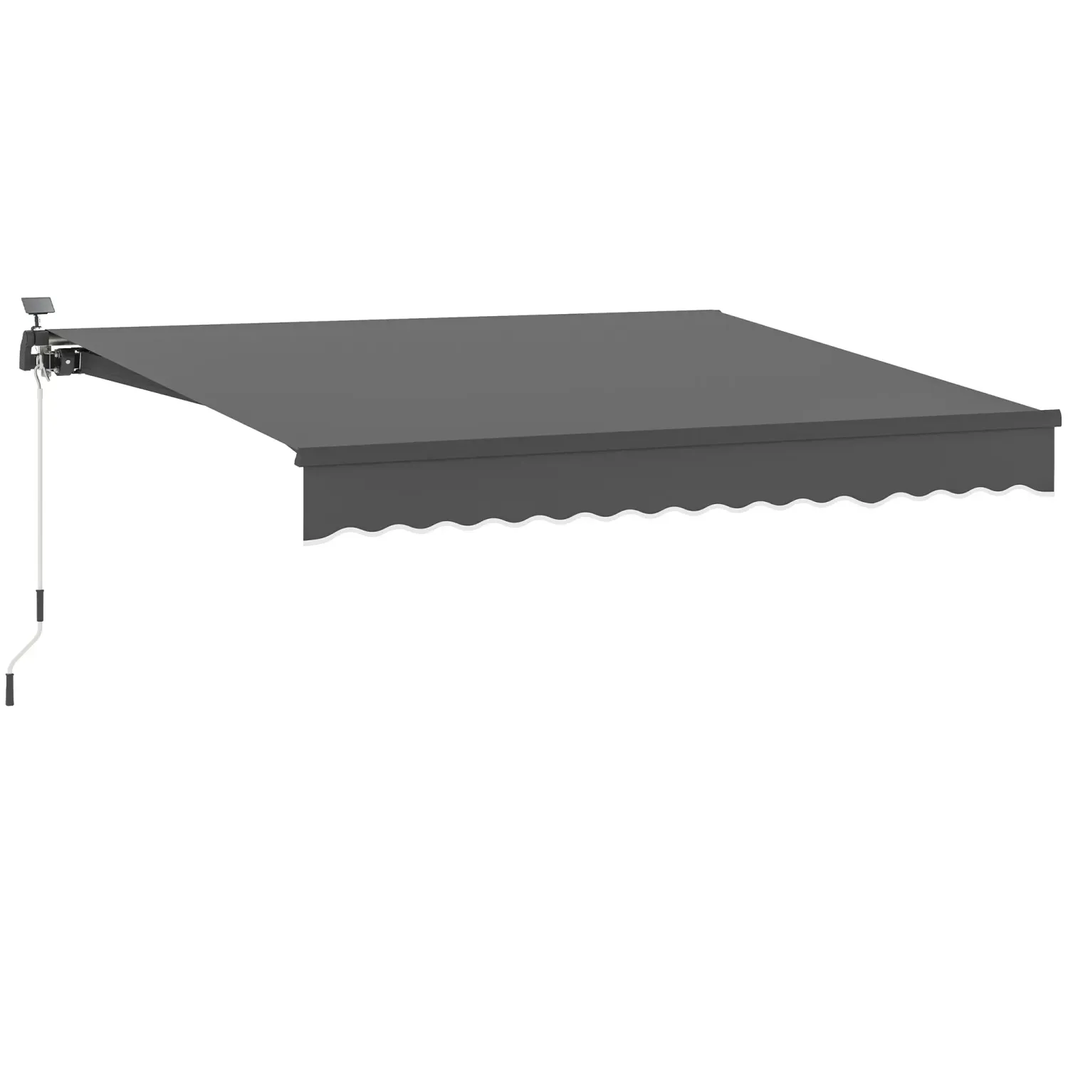 Sonnenstore Gelenkarmmarkise, 400 cm, Grau, mit Handkurbel und Solar-Beleuchtung