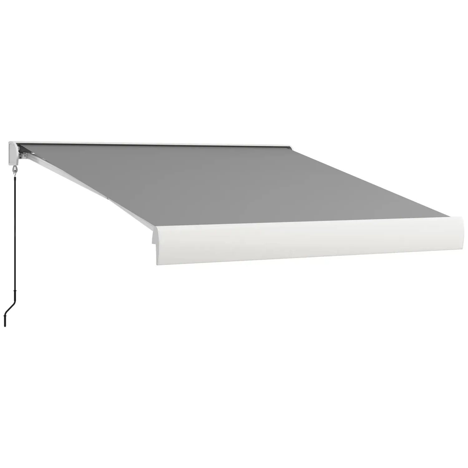 Sonnenstore Markise, elektrisch/manuell ausfahrbar, Vollkassette, Fernbedienung, Aluminiumrahmen, 3 x 2,5 m, Hellgrau