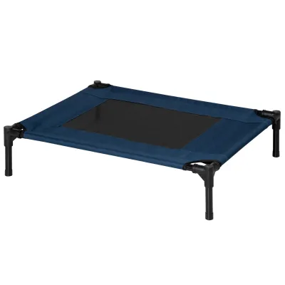 Hundebett Hundeliege Outdoor Katzenbett Haustierbett Schlafplatz Stahl 600D Oxford-Gewebe Blau 76 x 61 x 18 cm
