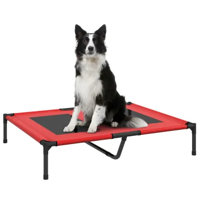 Hundeliege Schlafplatz Hundebett Katzenbett rot 92 x 76 x 18 cm