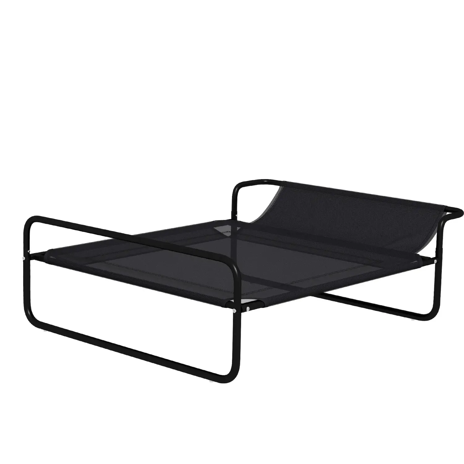 Hundebett, erhöhte Bauweise, Mesh-Bezug, Stahlrahmen, 29 x 91 x 69 cm, Schwarz