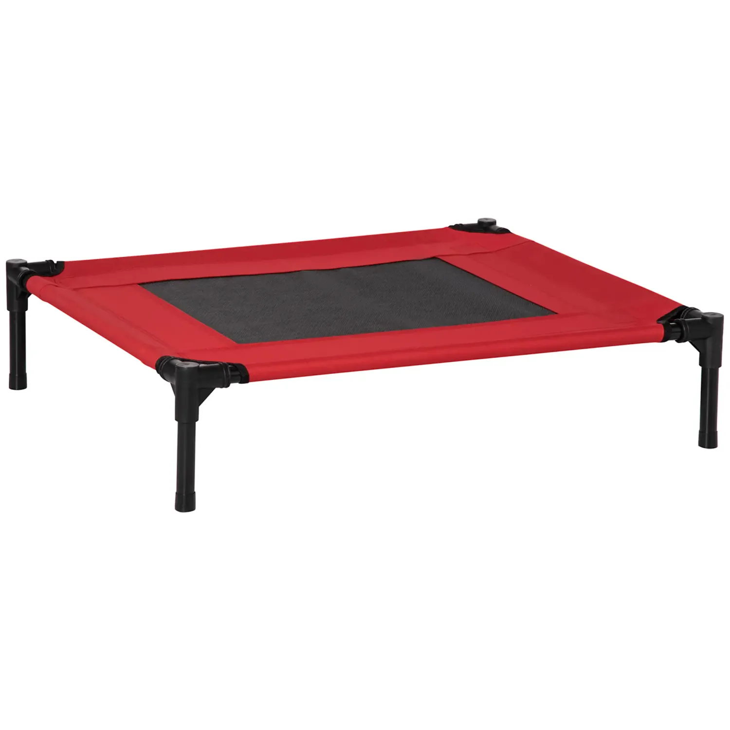 Hundebett erhöht für Hunde Katzen Haustiere 76 x 61 x 18 cm Rot und Schwarz