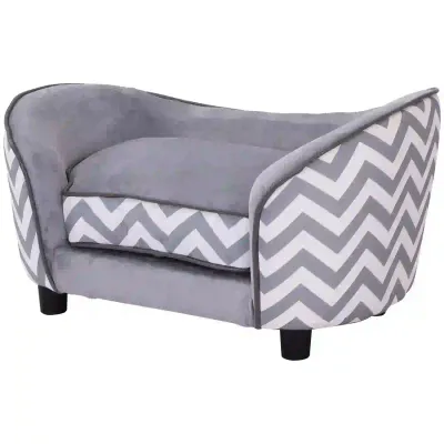 Haustiersofa Hundebett Hundesofa mit Kissen Grau