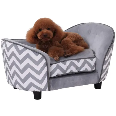 Haustiersofa Hundebett Hundesofa mit Kissen Grau