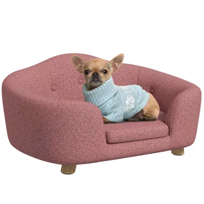 gemütliches Hundesofa, Hundebett, 70 cm x 47 cm x 30 cm rosa