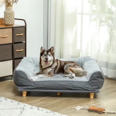 Hundesofa Hundebett waschbarer Bezug 100 x 70 x 30 cm Grau
