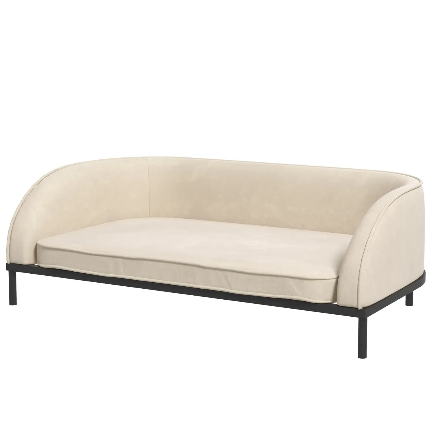 Hundesofa Hundebett abnehmbarer Kissenbezug  101,5 x 62 x 34,5 cm cremeweiss