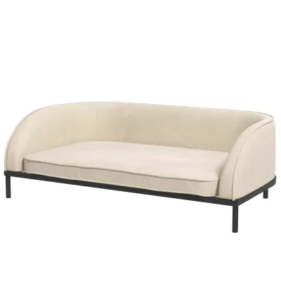 Hundesofa Hundebett abnehmbarer Kissenbezug  101,5 x 62 x 34,5 cm cremeweiss