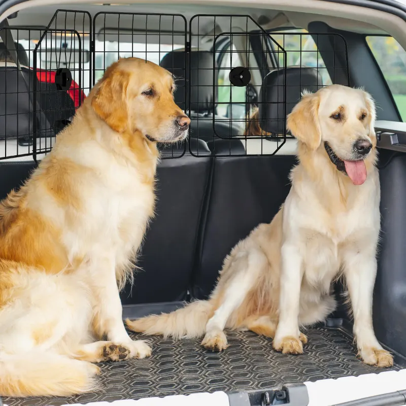 Universal-Hundeschutzgitter Autogitter für Hunde, verstellbar 93–150 cm, klappbar, Stahl, schwarz