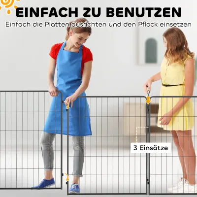 2er-Set Erweiterungs- und Ersatz-Elemente für Hundegitter, Welpenauslauf, Schwarz 80 x 100 cm