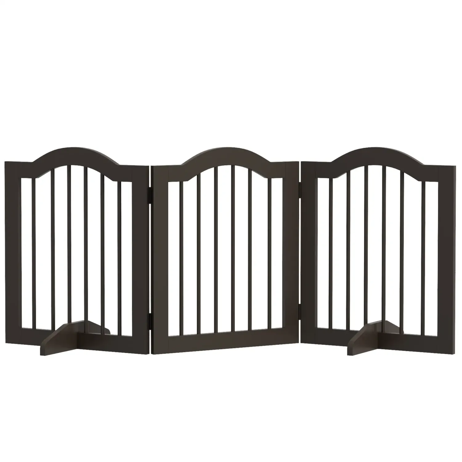freistehendes Hunde-Absperrgitter Hundegitter, klappbar, 154,5 x 29,5 x 61 cm, Kaffee