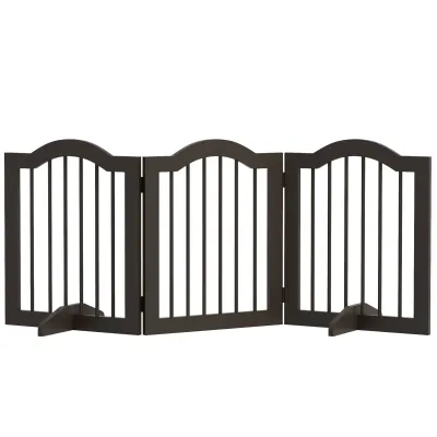 freistehendes Hunde-Absperrgitter Hundegitter, klappbar, 154,5 x 29,5 x 61 cm, Kaffee