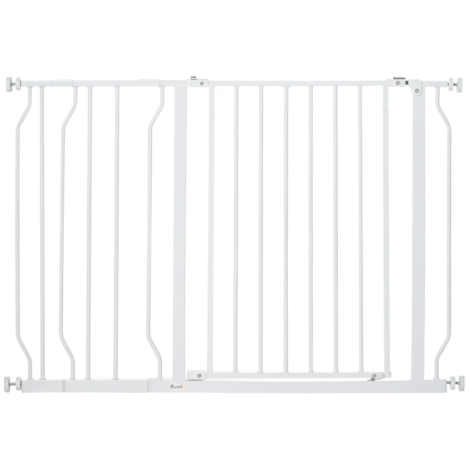 Hundegitter, Hunde-Absperrgitter, Klemmmontage, verstellbare Länge, Stahl/ABS, 75-115 x 76cm, Weiss