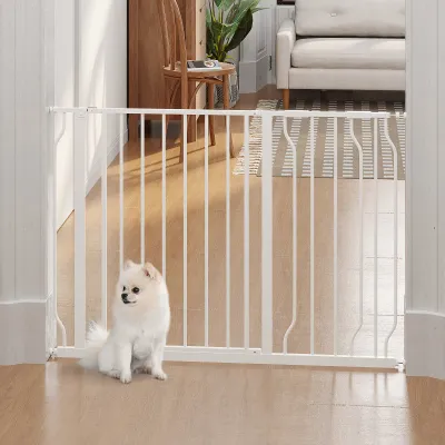 Hundegitter, Absperrgitter 75–115 x 76 cm, weiss, Klemmmontage, doppelte Verriegelung