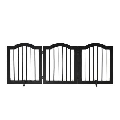 freistehendes Absperrgitter Hundegitter faltbar, 3-teilig, 154,5 x 61 cm Schwarz