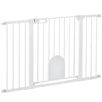 Hundegitter mit Klemmbefestigung Metall ABS Weiss 75-131 x 76 cm
