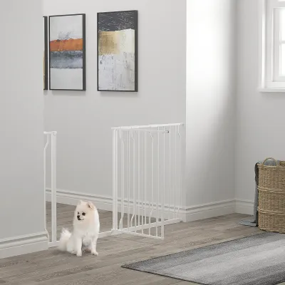 Hunde-Türabsperrung 75–145 cm, ohne Bohren, Stahlrahmen, weiss, längenverstellbar