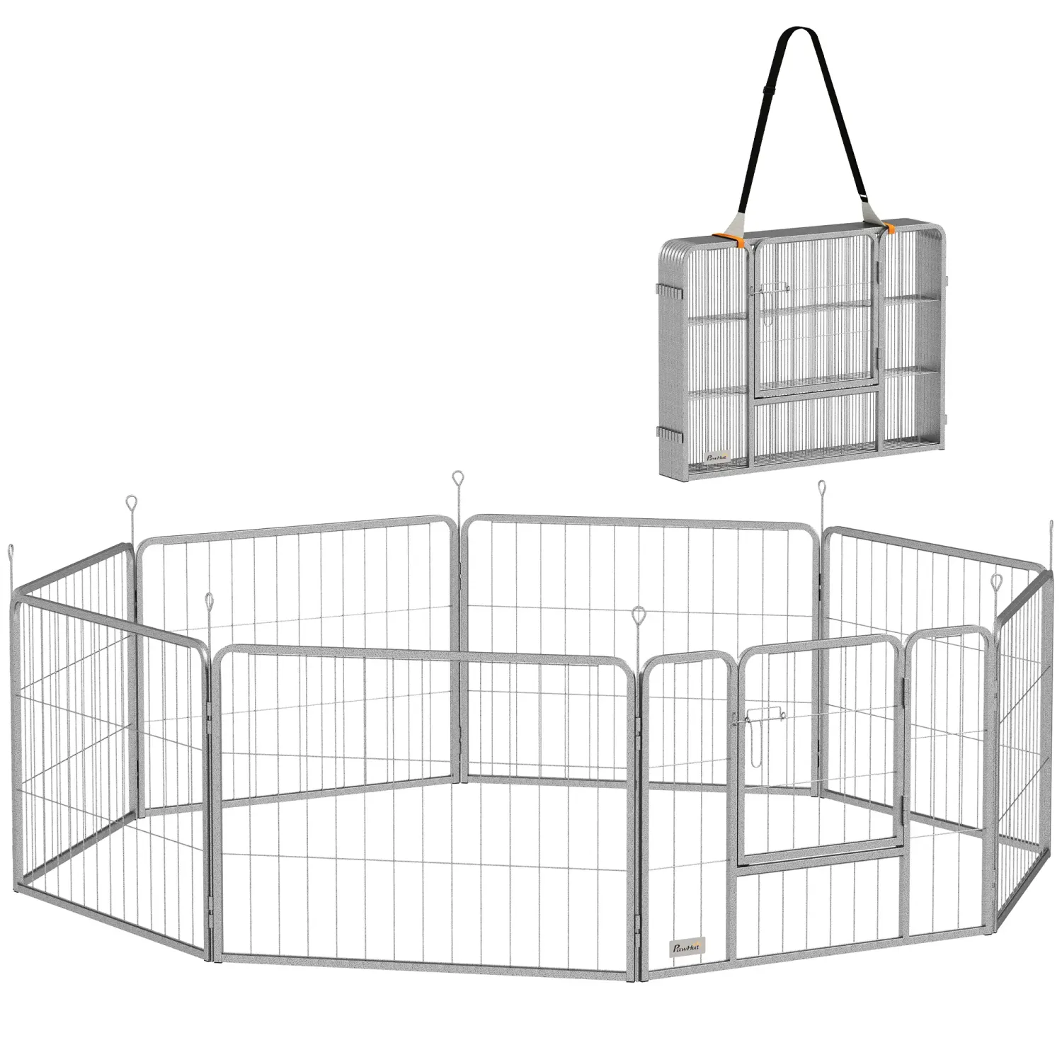 Welpenauslauf, Haustiergehege, Hundezaun, flexibel anpassbar, rostfreier Stahl 60cm hoch