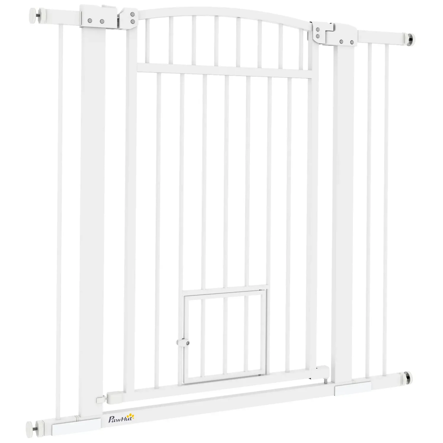 Hundegitter, Hundesicherheitsgitter mit Doppelverriegelungssystem, Montage durch Klemmen oder Bohren, Breite 76-104 cm, weiss