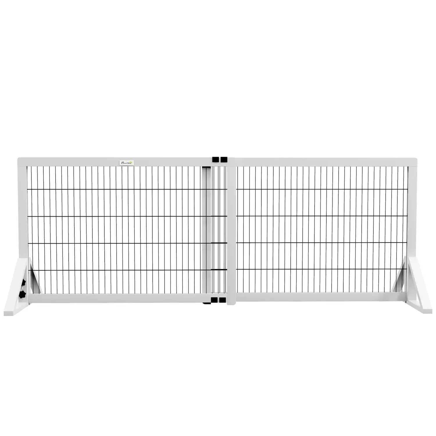 Hundeschutzgitter Schutzgitter mit 2 Paneelen, Breite einstellbar 101-181 cm aus Kiefernholz Stahl weiss