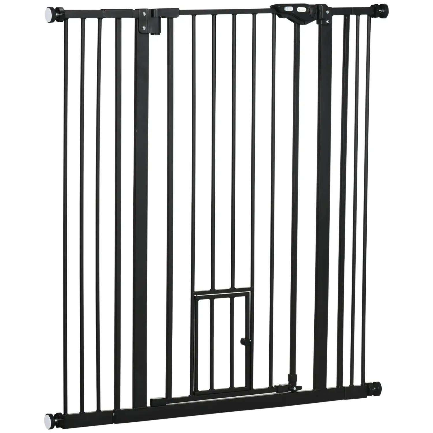 Hunde-Sicherheitsgitter von 104,1H cm  - Breite 74-101 cm mit automatischer Türschliessung und doppeltem Verriegelungssystem Schwarz