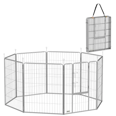Welpenauslauf, Haustiergehege, Hundegitter, flexibel anpassbar, rostfreier Stahl