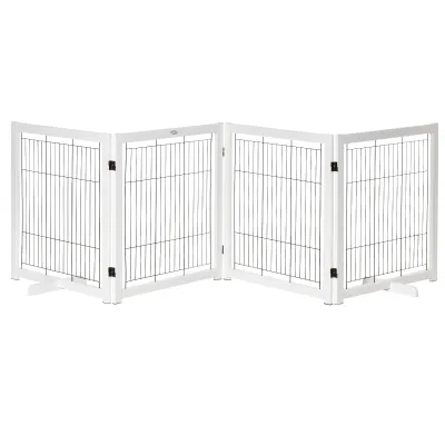 Türschutzgitter Hundegitter Sicherheitstür Absperrgitter für Hunde Weiss 305 x 35,5 x 82 cm