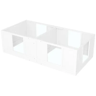 Welpenbox, Wurfbox für Hunde, 2-Raum-Design, 164 x 80 x 48 cm