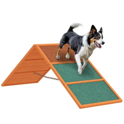 Agility Hunderampe klappbar – verstellbar, rutschfest, Tannenholz