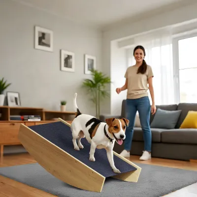 Agility Hundeschaukel, Hundetreppe 2-in-1 – Wippe, Treppe, rutschfest, Tanneholz