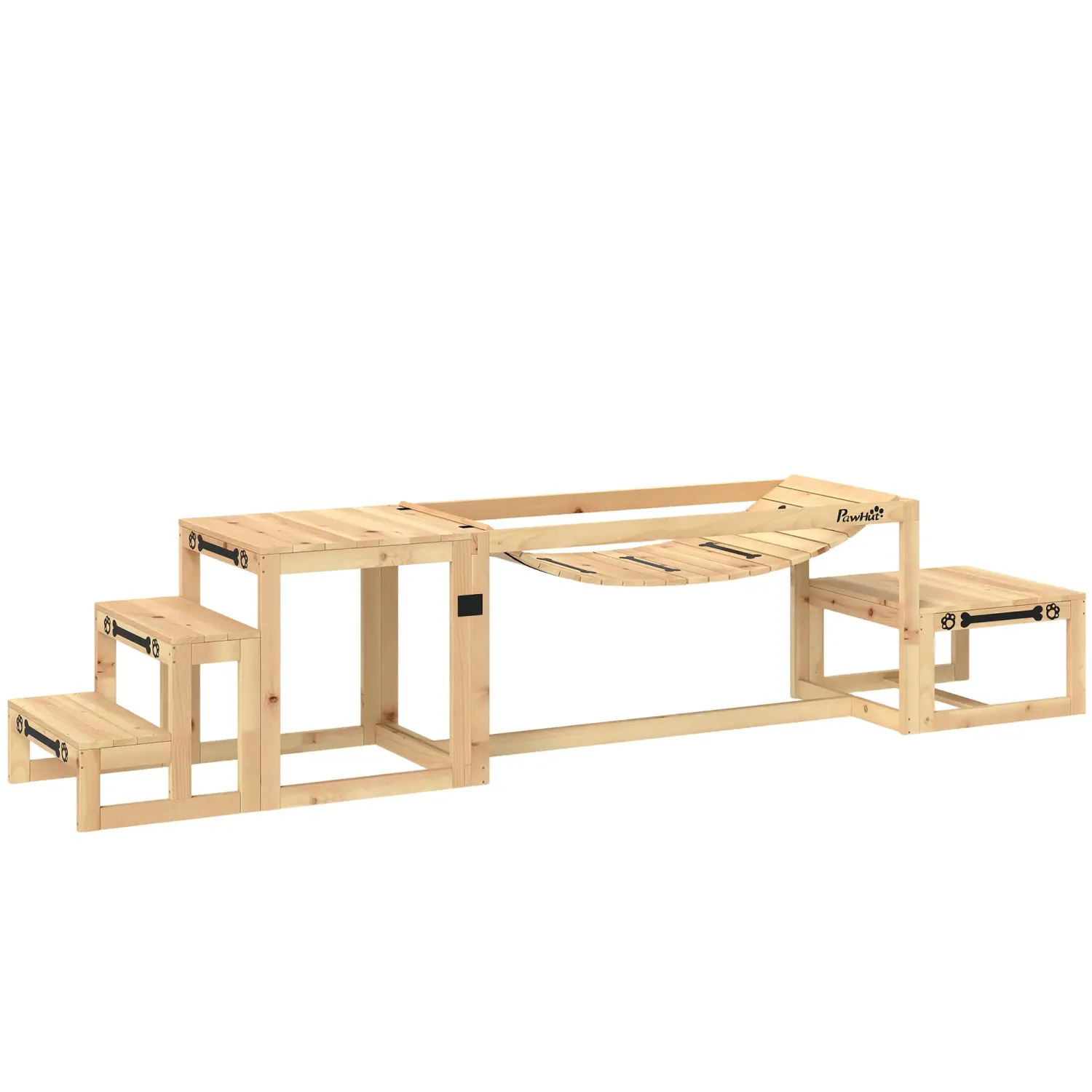 Agility-Set für Hunde, Hundetrainings-Parcours mit Brücke, Treppe, Plattform, für Hunde bis 40 kg