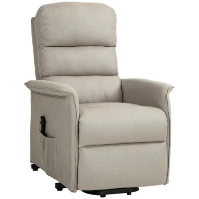 Aufstehsessel, verstellbare Rückenlehne/Fussstütze, bis 120 kg, 66 x 90 x 96 cm, Beige