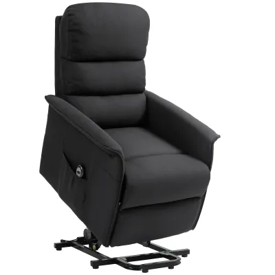 Aufstehsessel Relaxsessel, Aufstehhilfe, verstellbare Rückenlehne/Fussstütze, bis 120 kg, 66x90x96 cm, Schwarz