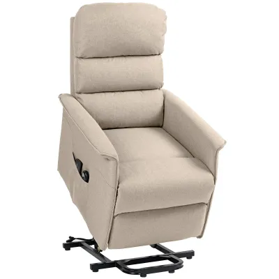 Aufstehsessel Beige | Massage, Heizung, 135° Neigung, optional Montageservice