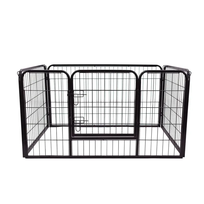 Freilaufgehege Welpenauslauf klappbar, 1 Tür, 129 cm x 84 cm x 70 cm Schwarz