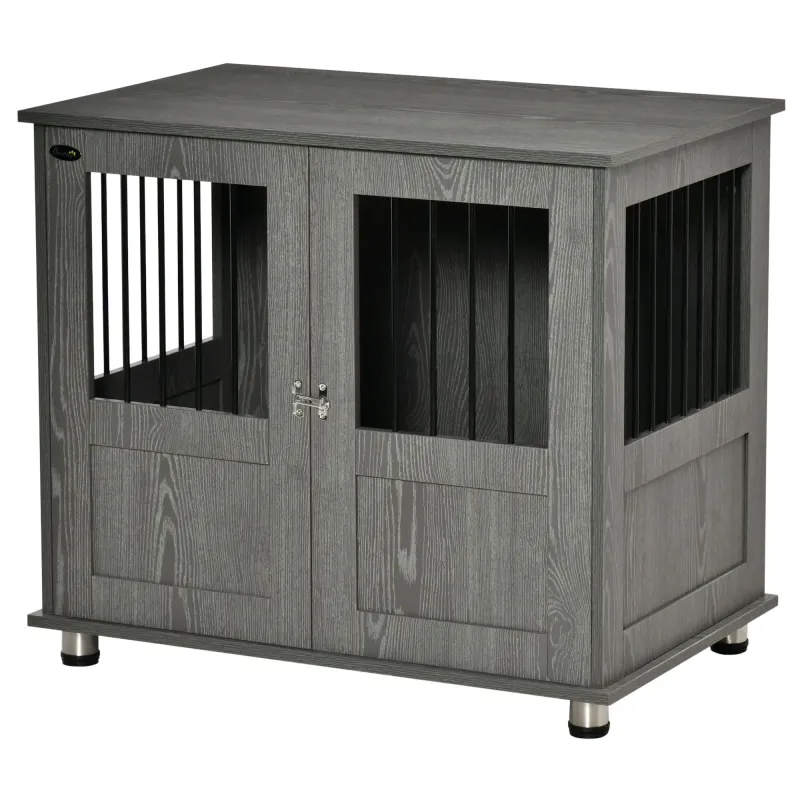 Hundekäfig, Hundebox für grosse Hunde, 85 x 55 x 75 cm, Grau
