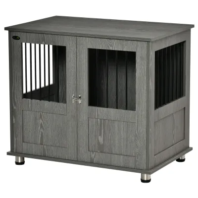 Hundekäfig, Hundebox für grosse Hunde, 85 x 55 x 75 cm, Grau