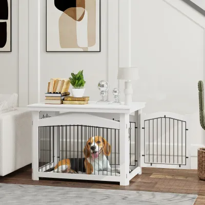 3-in-1 Hundebox: Beistelltisch, Käfig &amp; Laufstall – Vielseitig &amp; Elegant!