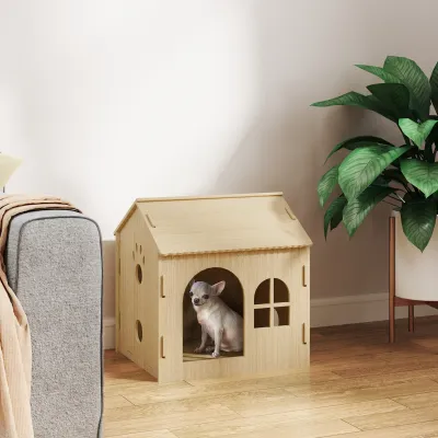 Hundehütte/Katzenhaus Indoor – niedliches Design, 50x41x51cm