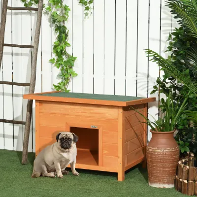 Hundehütte Outdoor – Aufklappbares Asphaltdach, erhöht