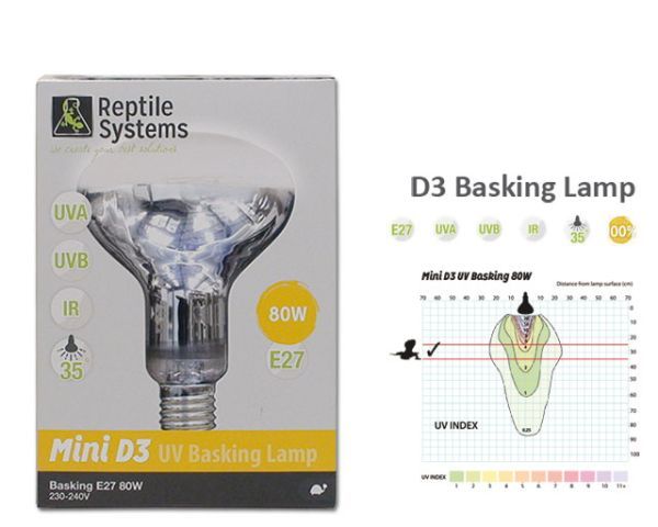 Reptile Systems Mercury Vapor 80W E27 (UVA/UVB/IR) Wärmelampe Reptilienlampe