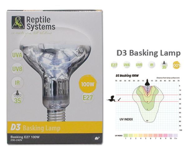 Reptile Systems Mercury Vapor 100W E27 (UVA/UVB/IR) Wärmelampe Reptilienlampe