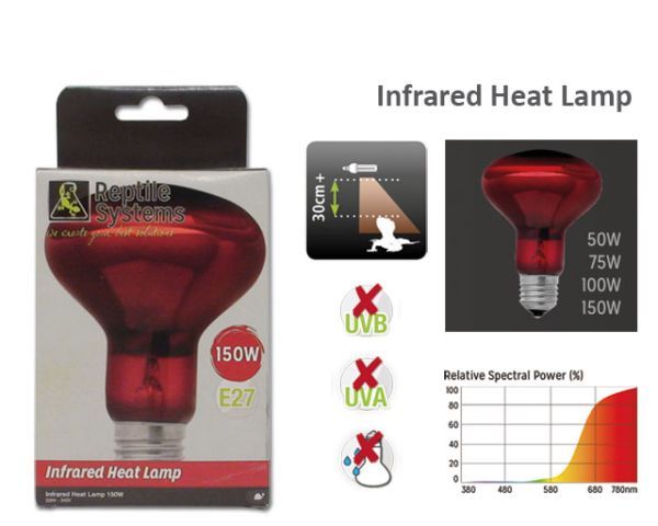 Arcadia HEAT LAMP 150W Infrarot Wärmelampe Reptilienlampe