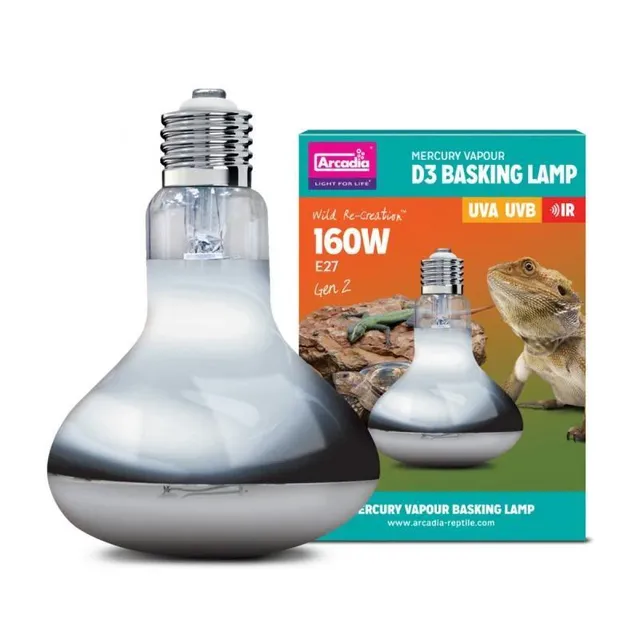 Arcadia 2nd Gen. UV Basking Lamp, 160 Watt Terrarien- &amp; Reptilienlampe
