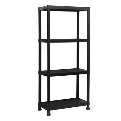 Marbueno Regale 4 Böden Kunststoff Schwarz 61x31x131 cm Garten 10537