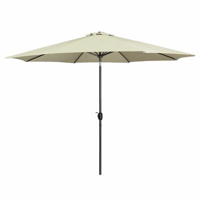 Marbueno Sonnenschirm Stahl 8 Streben D300 cm Polyester Beige Garten, Pool 10486