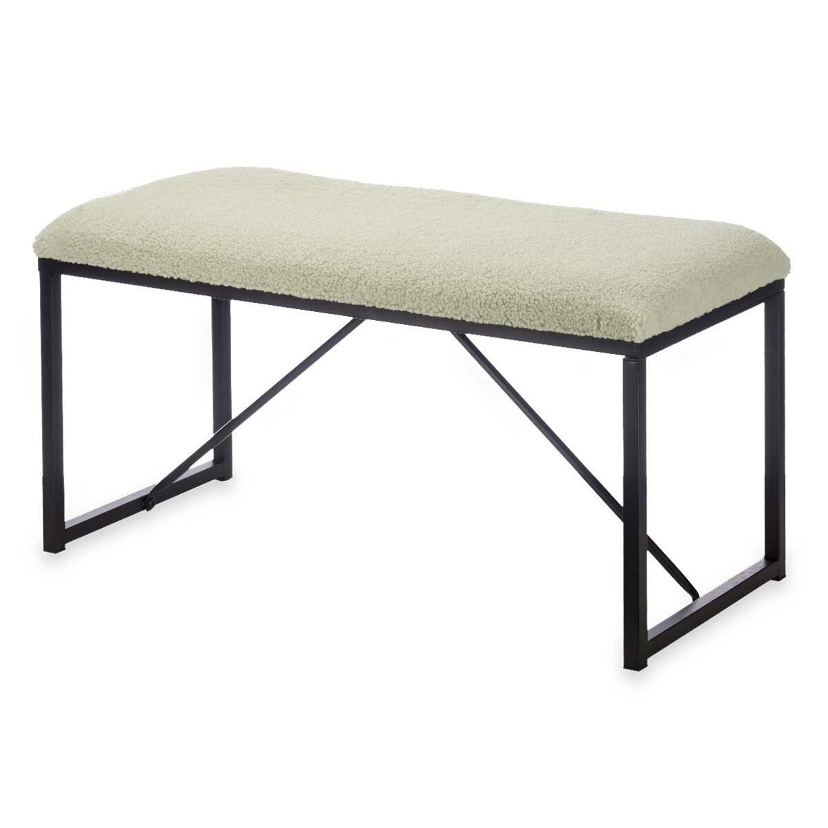 Bank Gift Decor TR23063-3 grün Metall Stoff 81 x 42 x 38 cm