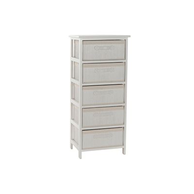 Schubladenschrank DKD Home Decor Weiß Bambus Paulonia-Holz 42 x 32 x 98 cm